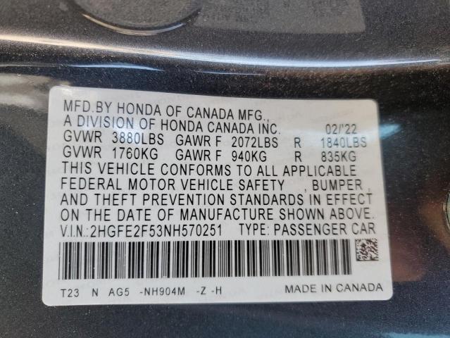 HONDA CIVIC SPORT 2022