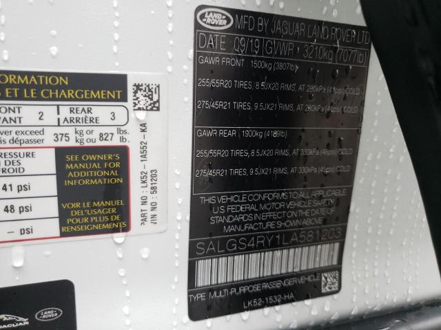 LAND ROVER RANGE ROVER HSE 2019
