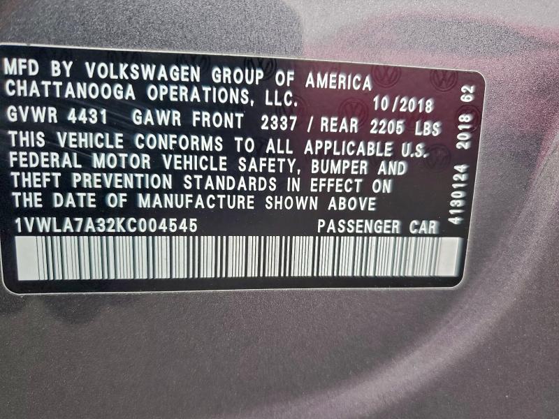 VOLKSWAGEN PASSAT WOLFSBURG 2019